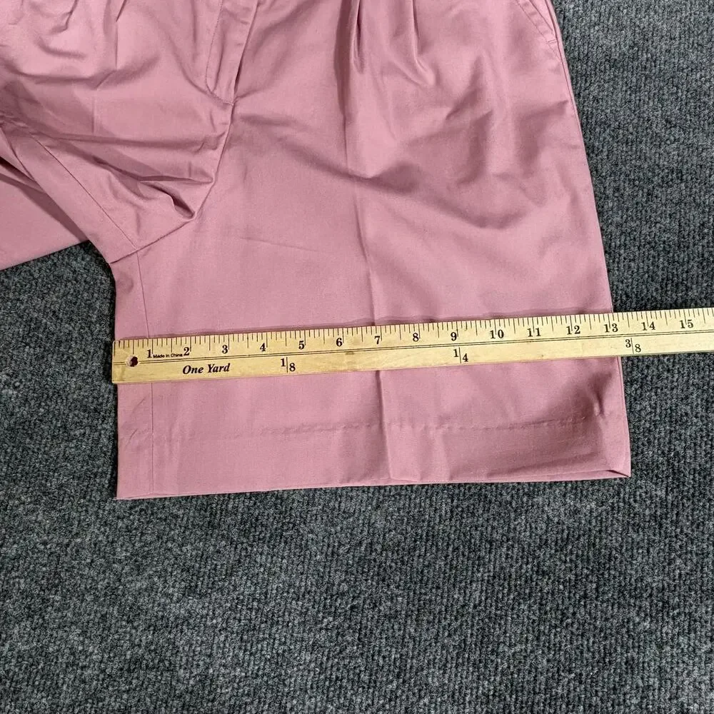 Vintage Lady La Mode Shorts Womens 10 Pink Chino Elastic Waist Buckle Casual